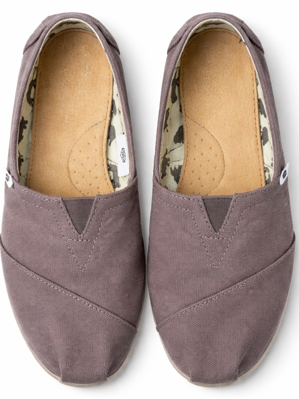 Tom’s Grey Canvas Slip-On with Safari Print Lining 6.5 EU 37